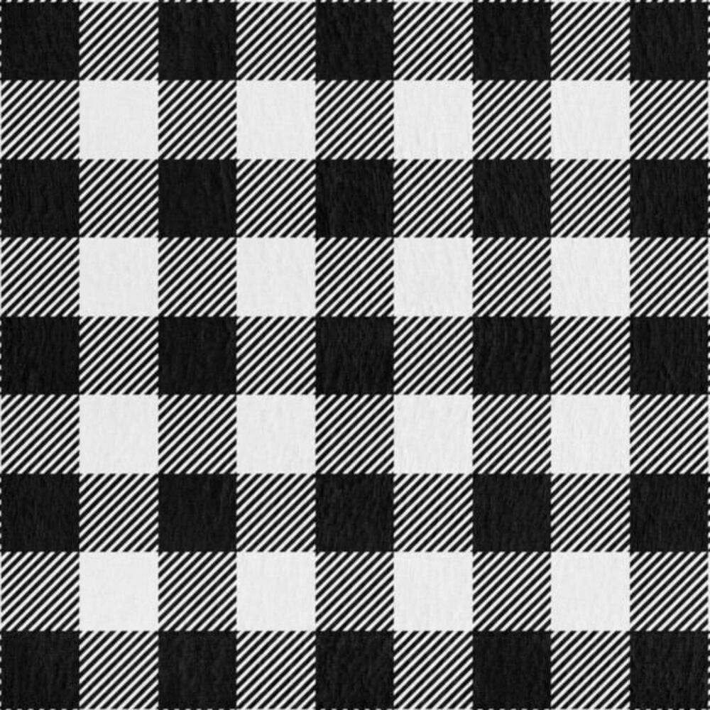 Buffalo Plaid Flannel Black White Sewing Fabric Precut 42-in x 1.5 yd Cotton NEW